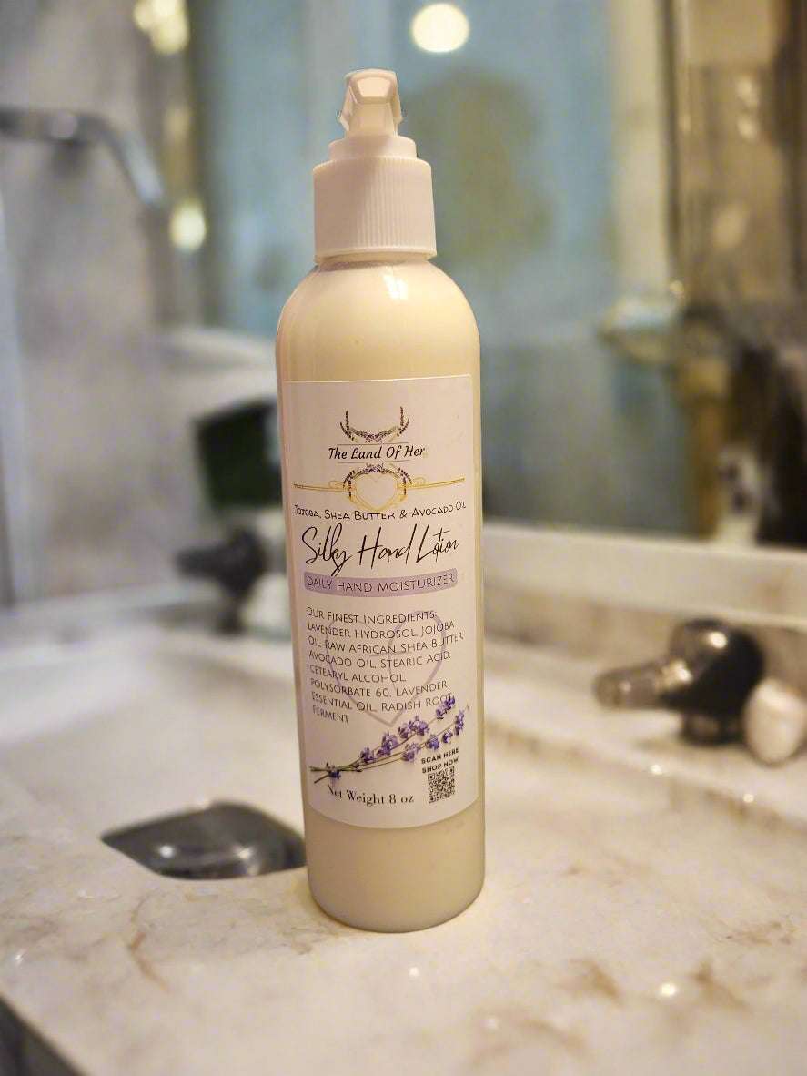 Silky Lavender Hand Lotion with Avocado Oil, Shea Butter, & Almond Oil