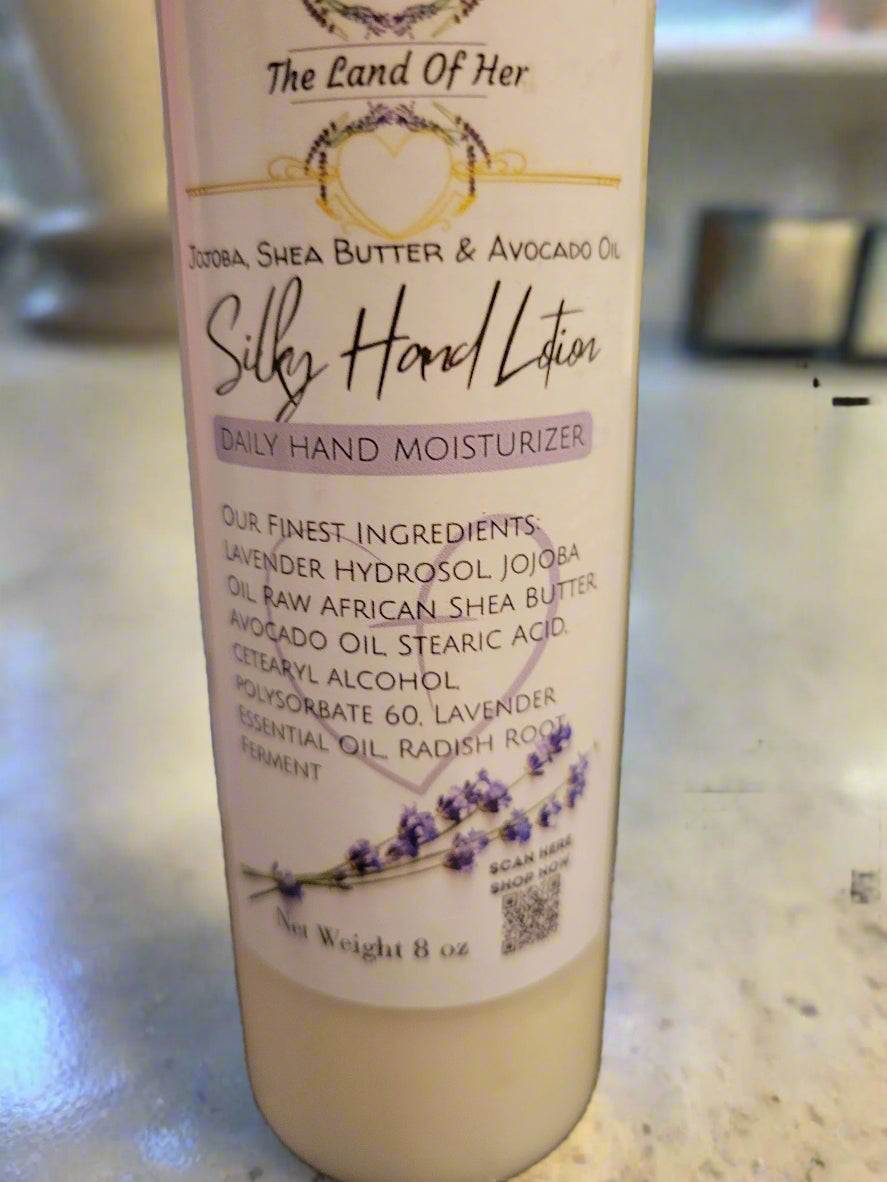 Silky Lavender Hand Lotion with Avocado Oil, Shea Butter, & Almond Oil