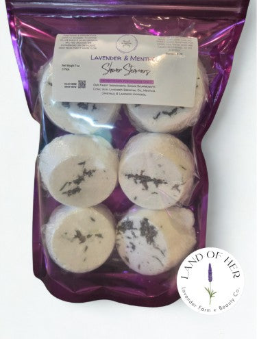 Land of Her Lavender & Menthol Shower Steamers 6 pack
