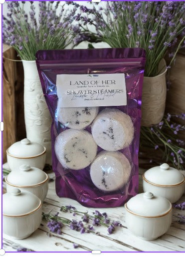 Land of Her Lavender & Menthol Shower Steamers 4 pack
